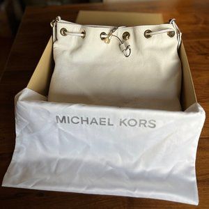 Michael Kors White Drawstring Purse